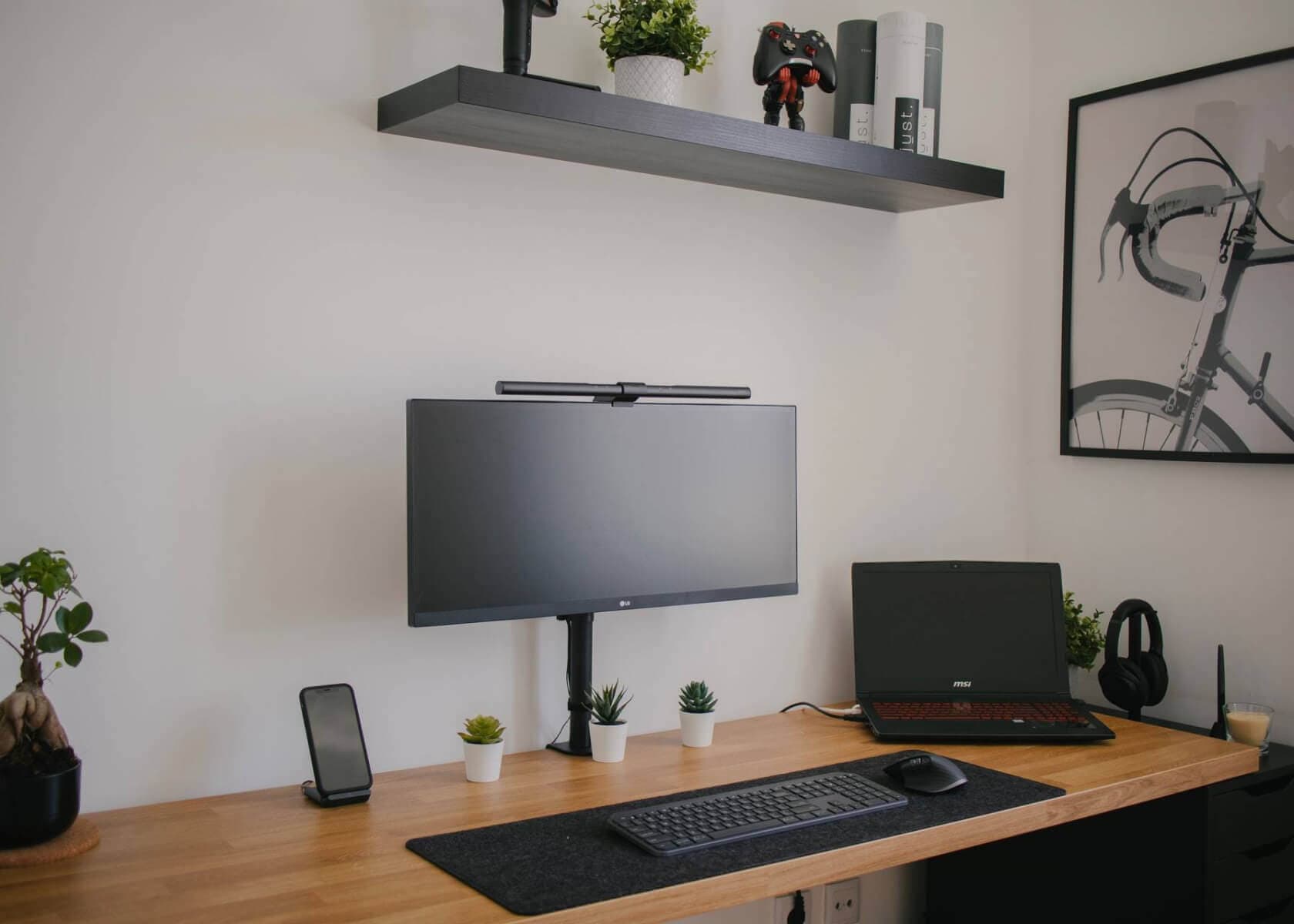 A study desk set up for practice sessions